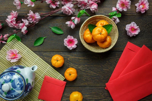 トップ ビュー アクセサリー中国の旧正月祭りの飾り. — ストック写真