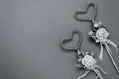 Üstten Görünüm Sevgililer günü arka plan ve decorations.love şekil.