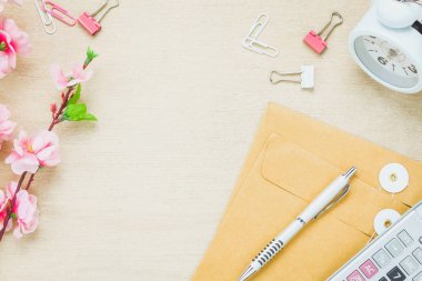 Üstten Görünüm iş ofis Resepsiyon arka plan.