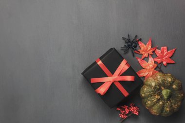 Görünümü top / düz yatıyordu Cadılar Bayramı Balkabağı ve aksesuarları.