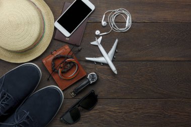 Üstten Görünüm veya düz bulunmak tatil ve ulaşım kavramı yatıyordu.