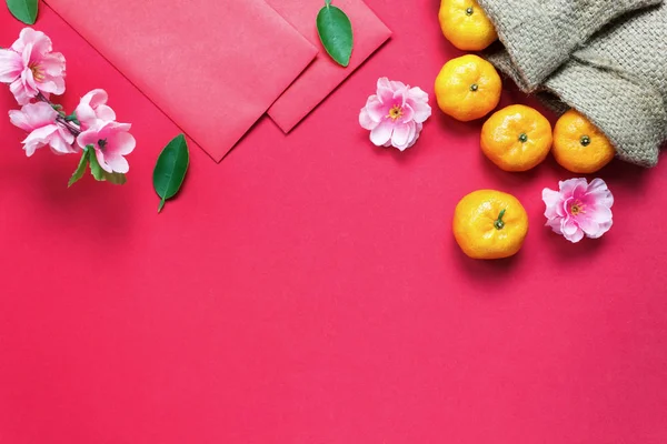 Top ver accesorios Decoraciones del festival de año nuevo chino . — Foto de Stock