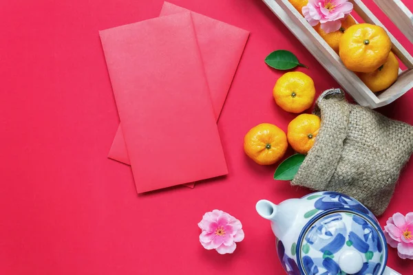 Top ver accesorios Decoraciones del festival de año nuevo chino . — Foto de Stock