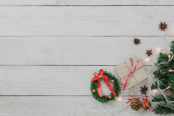 Vista aérea de los elementos esenciales Feliz Año Nuevo concepto de fondo . —  Fotos de Stock