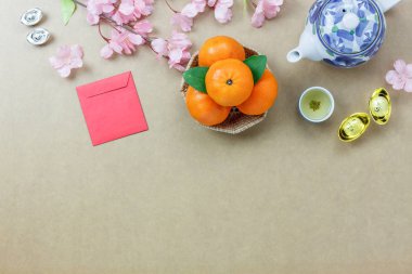 En iyi dekorasyon Çin yeni yılı Festival arka plan kavramı yükü.