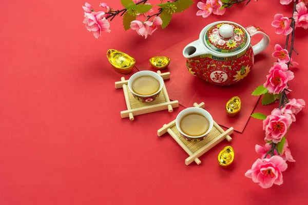 Caratteristica Cinese Significa Fortuna Fortuna Vista Superiore Capodanno Lunare Capodanno — Foto Stock