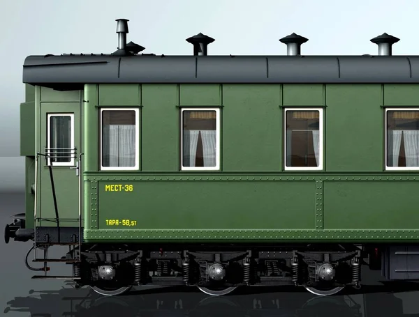 6náprav osobních železničních vozů — Stock fotografie