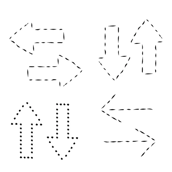 Freccia segno icona impostata. Illustrazione vettoriale . — Vettoriale Stock