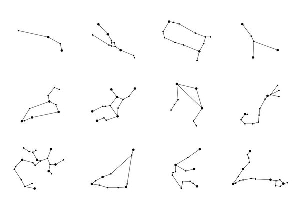 zodiac constellation icons. vector illustration