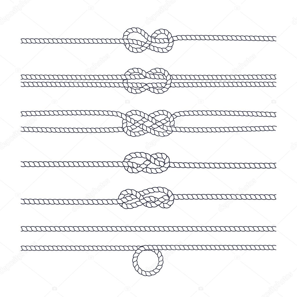 Rope knot on a white background. Vector. Stock Vector by