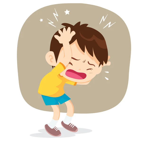 Çocuk baş ağrısı var — Stok Vektör