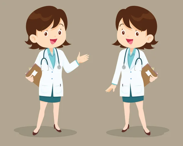 Female doctor on presentation — Stock Vector