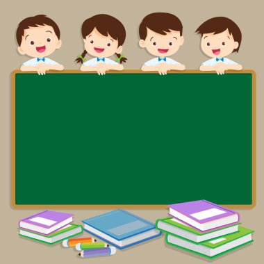 Sevimli öğrenci yazı gülümseme yazı tahtası