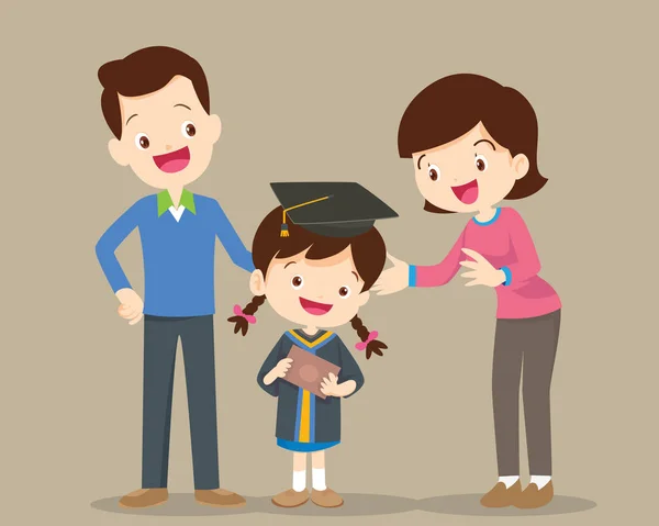 Familie glücklicher Abschlusstag — Stockvektor