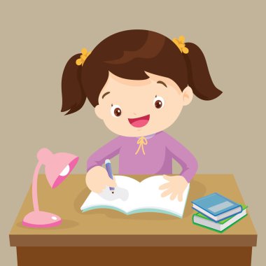 Doing Homework Free Vector Eps Cdr Ai Svg Vector Illustration Graphic Art