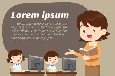 öğretmen bilgisayar öğrenme için sunan