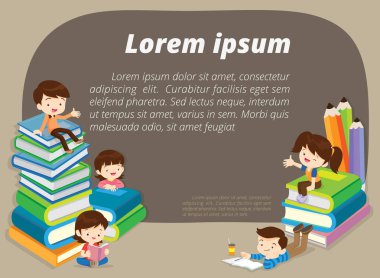 Geri okul illüstrasyon afiş için