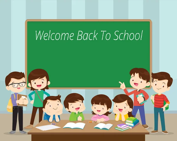 Bienvenido de nuevo a la escuela — Vector de stock