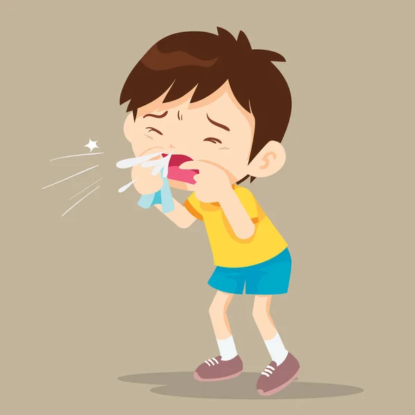 Child blow the nose — Stock Vector