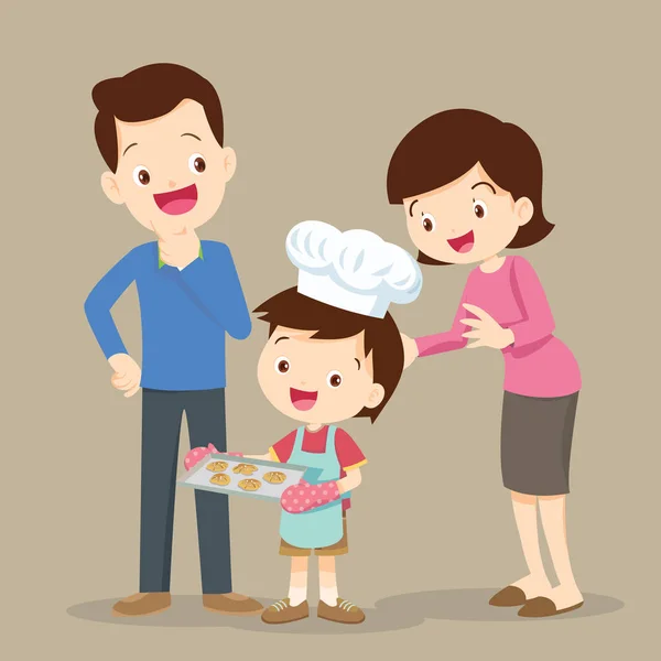Дети готовят печенье — стоковый вектор