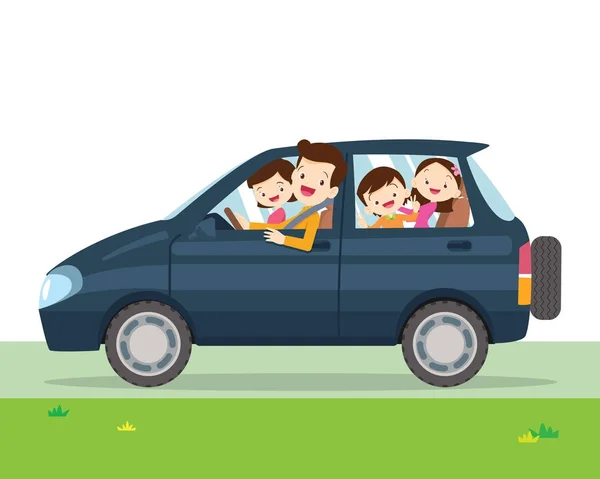 Carro de família ilustração simplificada de um veículo — Vetor de Stock