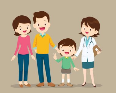 sevimli aile kadın doktor ziyaret