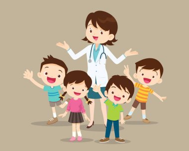 Kadın Doktor çocuğu mutlu olan