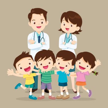 Doktor ve şirin çocuk mutlu