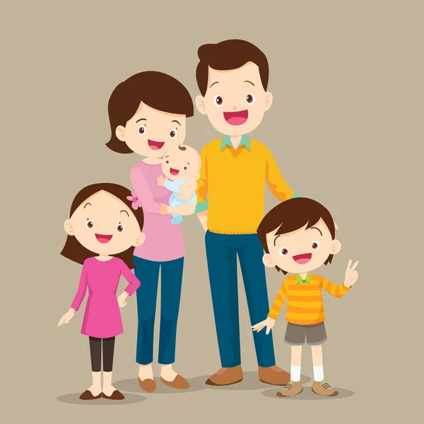 可爱的家庭与婴孩 — 图库矢量图片