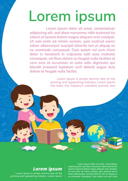 Education and learning,Education concept with Family background — Stok Vektör