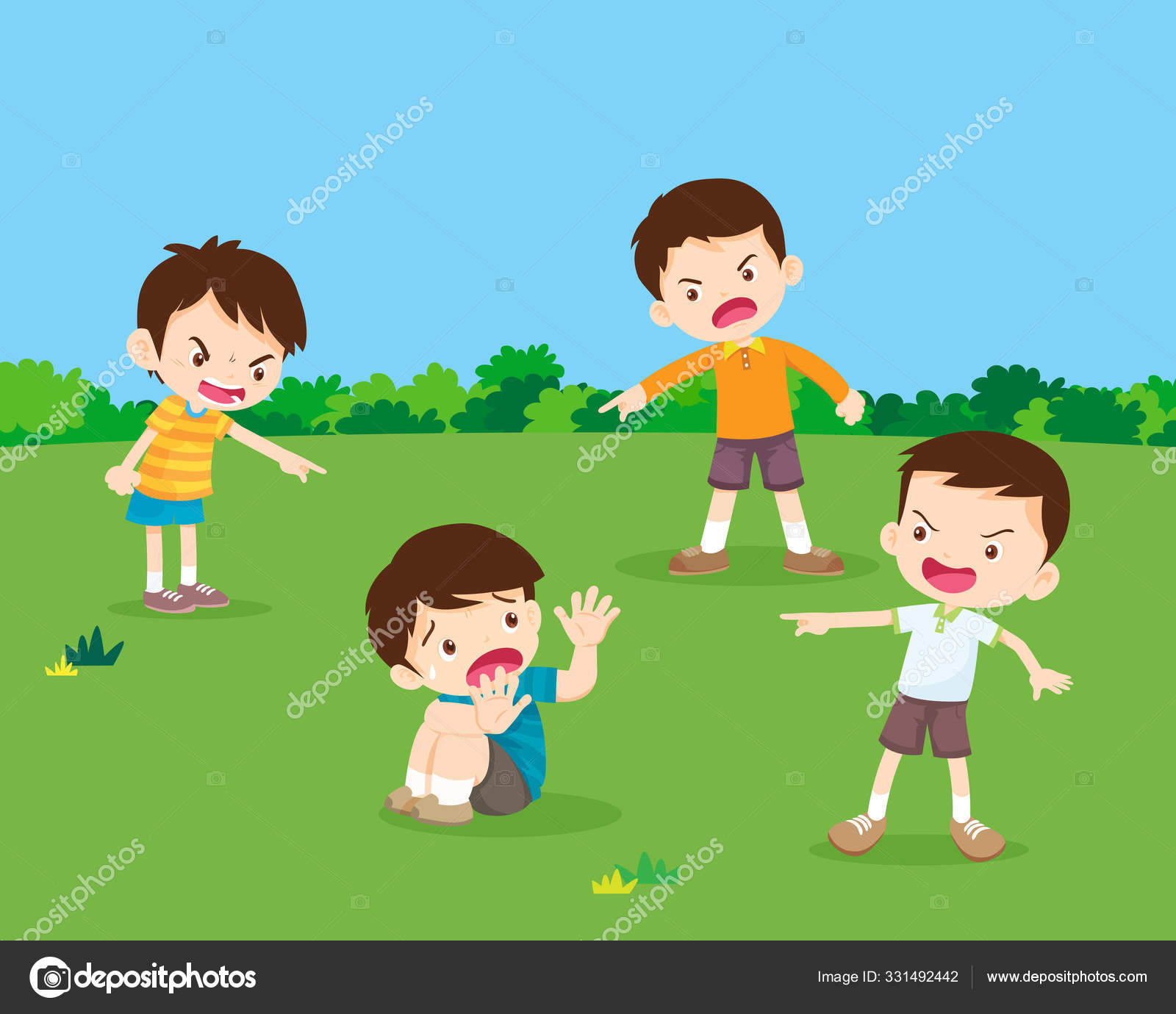 picture Sad Boy Sitting Clipart depositphotos