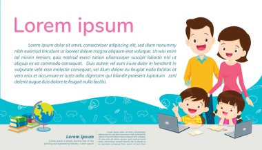 Okula dönüş Eğitim ve öğrenim konsepti E-L ile