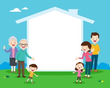 Metniniz için aile ve ev simgesi