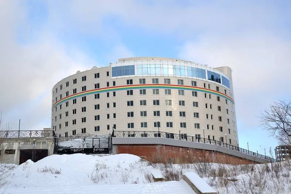 Corporación Hotelera Togliattiazot Alto Banco Del Volga Edificio Redondo Hotel — Foto de Stock