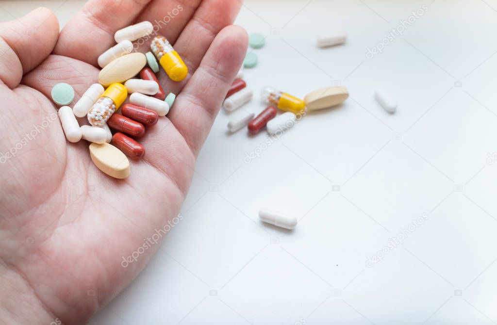 Assorted pills on hand