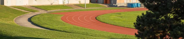 Correndo pista de sprint no estádio — Fotografia de Stock