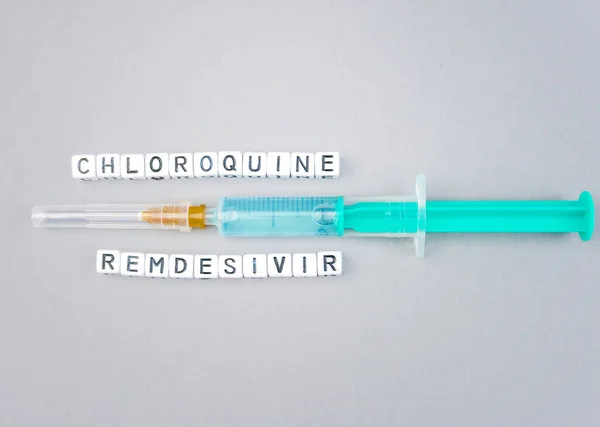 Sars Cov Cov Covid 알파벳 Dices Word Chloroquine Remdesivir Possible — 스톡 사진