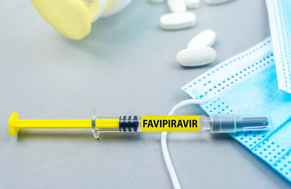 Vacuna Favipiravir Posible Tratamiento Para Virus Corona Sars Cov — Foto de Stock