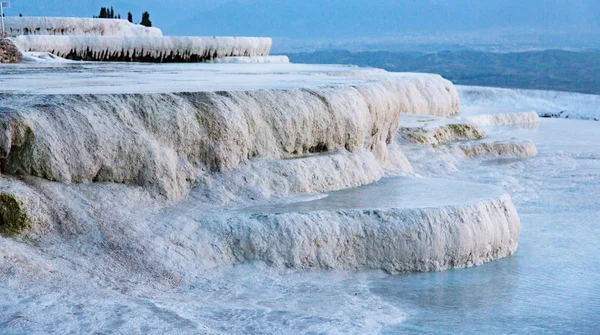 Calcium terraces of natural hot springs — Stock Photo, Image