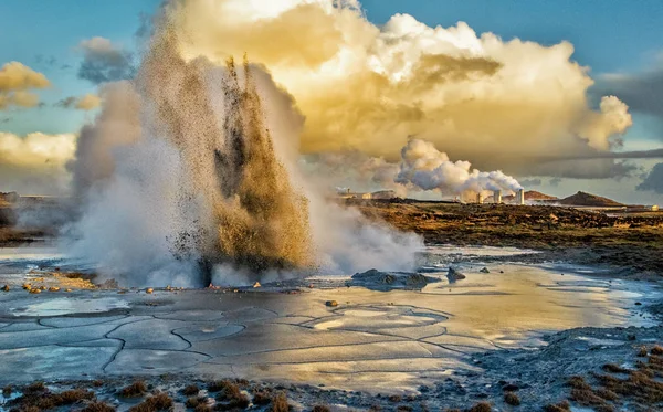 Sár Geysir, Izland — Stock Fotó