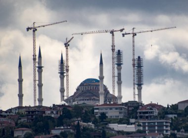 Mosque being restored in Instanbul, Turkey clipart