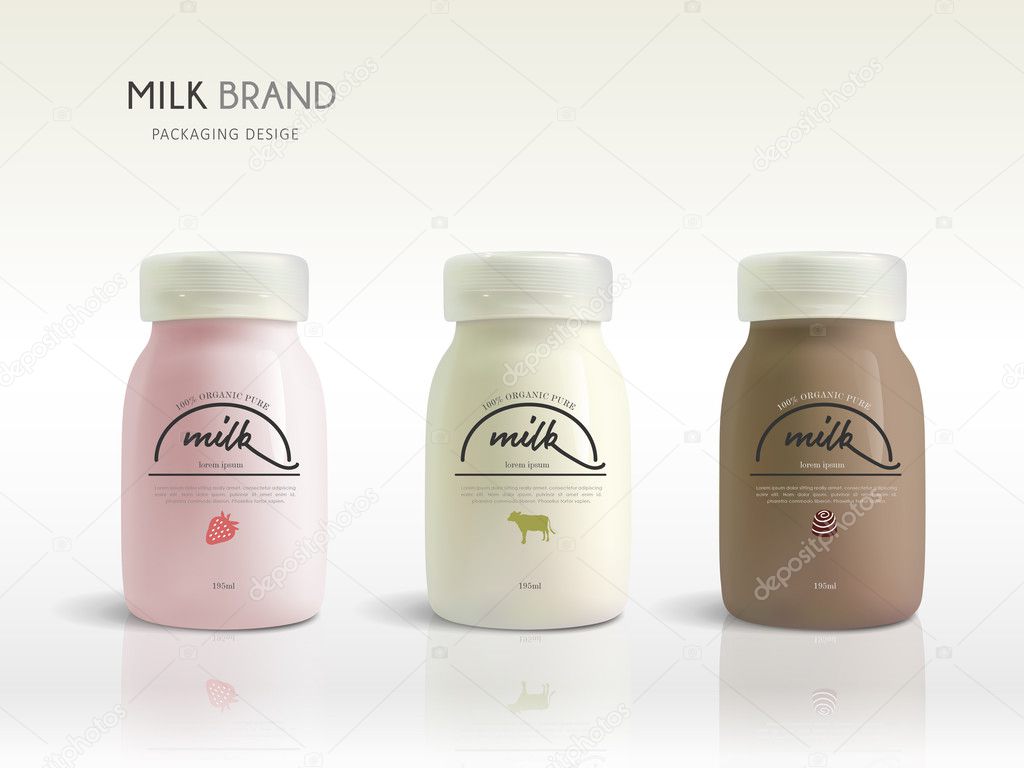 Milk bottle template design