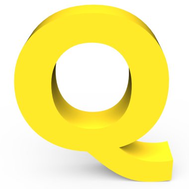 Mat hafif sarı yazı tipi Q