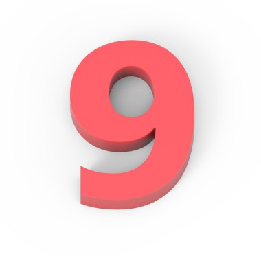 Hafif mat kırmızı sayı 9