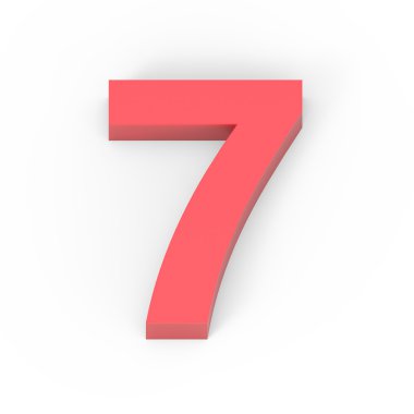 Hafif mat kırmızı sayı 7