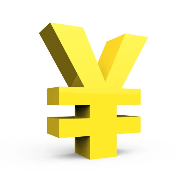 Luz símbolo de iene amarelo — Fotografia de Stock