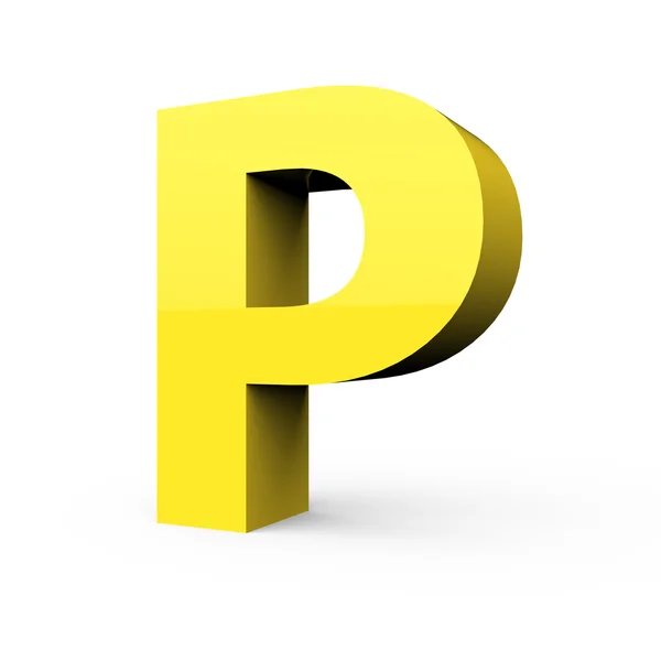 Mat licht gele lettertype P — Stockfoto