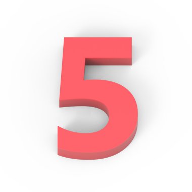 Hafif mat kırmızı sayı 5
