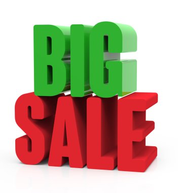 yeşil ve kırmızı büyük satış 3D render 