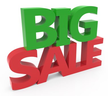 yeşil ve kırmızı büyük satış 3D render 